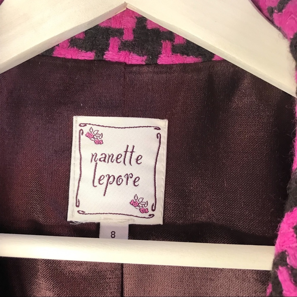 Nanette Lepore Houndstooth Wool Blend Coat - Picture 7 of 8